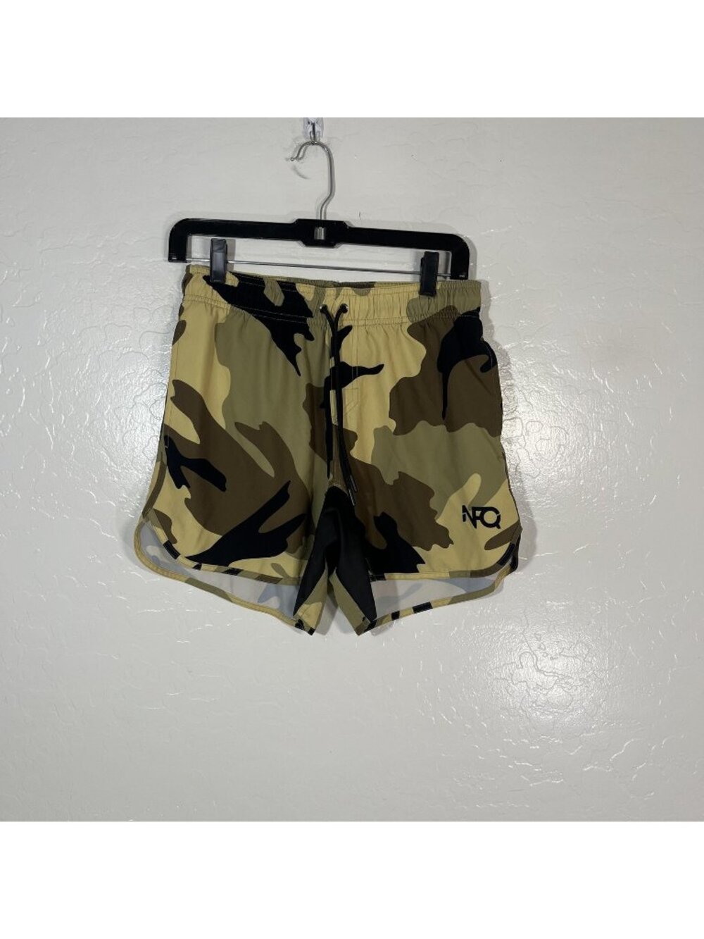 NFQ Shorts Mens Small Brown Camo 4 Inseam Running Lined Athletic Gym Training